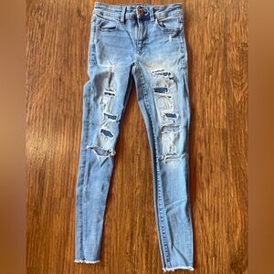 American Eagle High-Rise Jegging Super Stretch Ripped Skinny Jeans